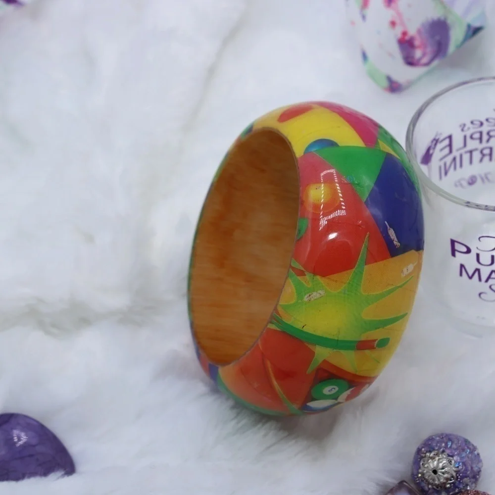 Billiard Bowling Wood Bracelet w/ Images